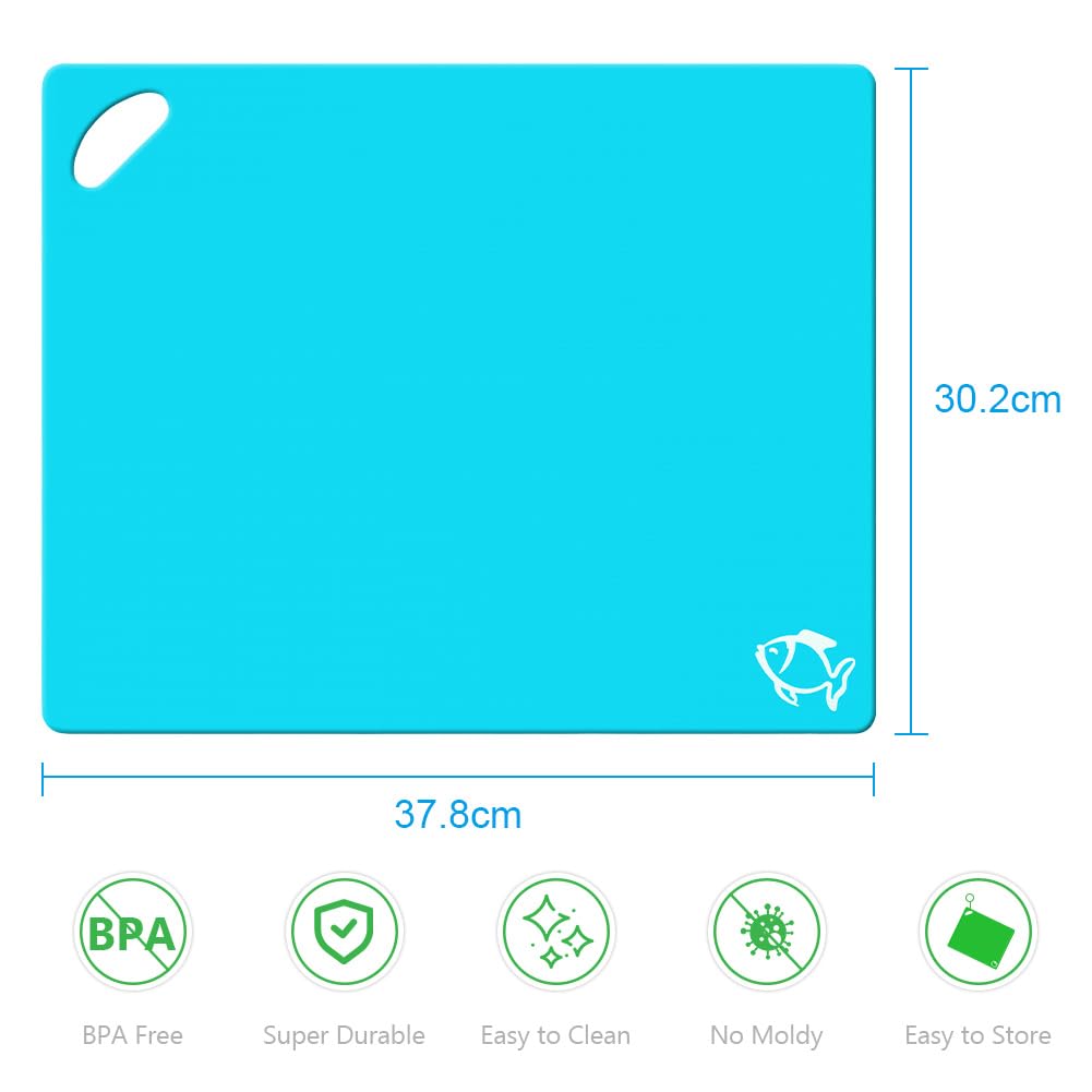 Vicloon Juego de 6 Tablas de Cortar de Plástico Flexible, BPA-Libre, Antideslizante