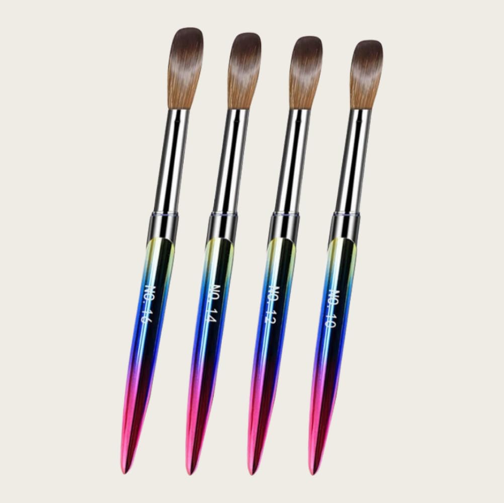 4Pcs Acrylic Nail Brush Set, Nylon Aluminum Tube Professional Manicure Art Design Carving Tools for Women DIY Home - Image 3
