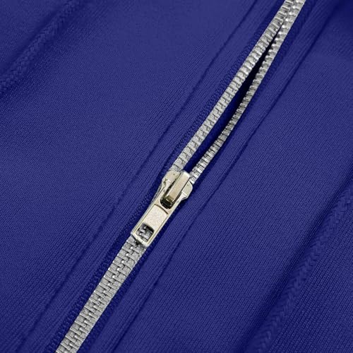 Zip Up Hoodie for Women Oversized Y2k Hooded Sweatshirt Casual Long Sleeve Jacket Fall Solid Color Coat with Pocket 6