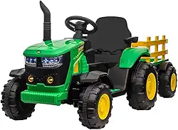Zippy Toys, Trator Elétrico 12V com Controle Remoto - Verde e Amarelo