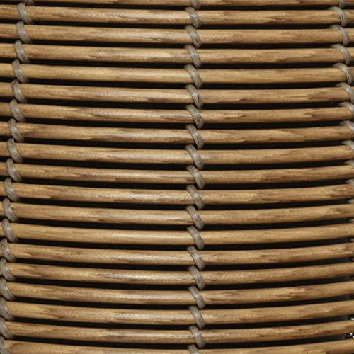 3 Piece Polyrattan Round Planter Set - Light Brown by ProYard Décor - Image 3