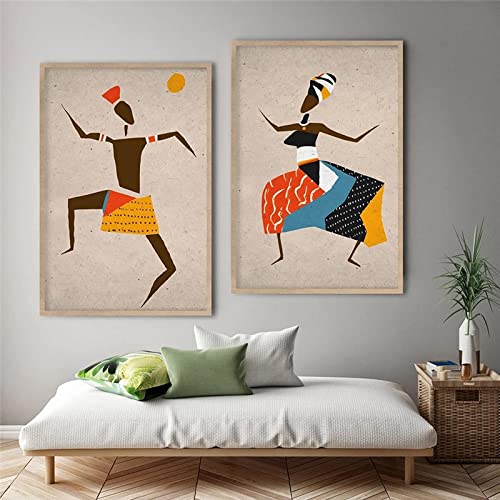 Danseuse africaine art traditionnel pour masquer un mur vide - Toile pop 60x90cm