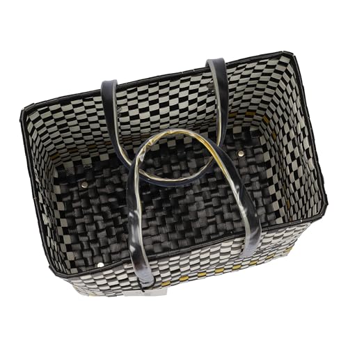 Image of Arnavira Handmade Multipurpose Basket with Lid 4L Used for Organiser, Makeup Items Storage,Kids Tiffin (18x12x19 cm) (Yellow Checked, X Small)