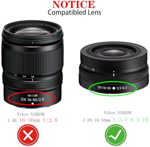 Tapa de lente 46mm para Nikon Z DX 16-50mm f/3.5-6.3 VR (No 16-50mm f/2.8) | Compatible con Panasonic LUMIX G 25mm F1.7 ASPH, 20MM F1.7 ASPH, Olympus M.ZUIKO DIGITAL 25mm f/1.8, 17mm f/1.8 [2 unidades] miniatura 2