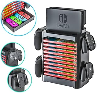 Skywin Game Storage Tower for Nintendo Switch - Nintendo Switch Game Holder Game Disk Rack and Controller Organizer Compatible with Nintendo Switch and Accessories