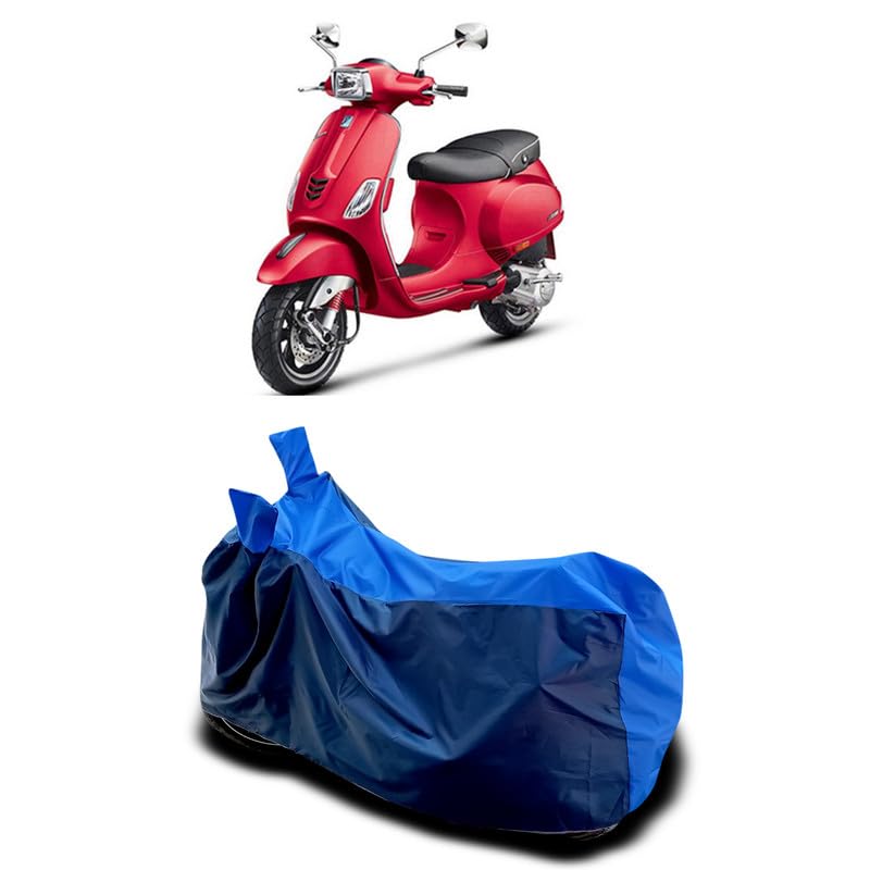 Image of DUFFEL-Two Wheeler Bike Body Cover Compatible for Vespa Sxl 150 Heat Protectio /UV-Rays /Birds Dropping /DustProof /Waterproof All Variants [Nevay Blue]
