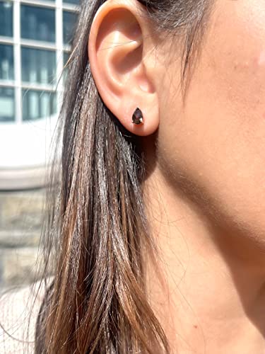 LE VIAN 1/2 Carat Pear Cut Brown Smoky Quartz Teardrop Stud Earrings for Women in 925 Sterling Silver with 14k Rose Gold Plating Studs with Push Backs by LeVian4