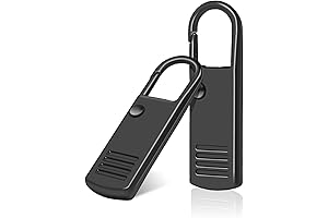 CooBigo 8 Pack BLACK Metal Zipper Pulls Suitcase Zipper Pull Replacement Slider