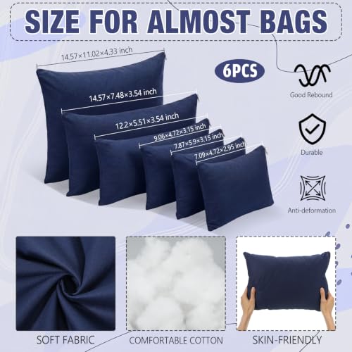 Image of Xuhal 6 Pcs Purse Insert Pillows Set Fillers to Keep Shape, Six Sizes, Navy