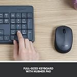 Logitech MK235 combo clavier et souris sans fil pour Windows, récepteur USB sans fil 2,4 GHz, 15 touches FN, longue durée de vie de la batterie, compatible avec PC, ordinateur portable
