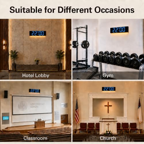 Image of JALL 22 inch Extra Large Digital Wall Clock, Giant LED Display with Remote Control, Digital Clock with Jumbo Numbers, Countdown Timer for Gym, Office, Living Room, Classroom, Home Decor, Warehouse