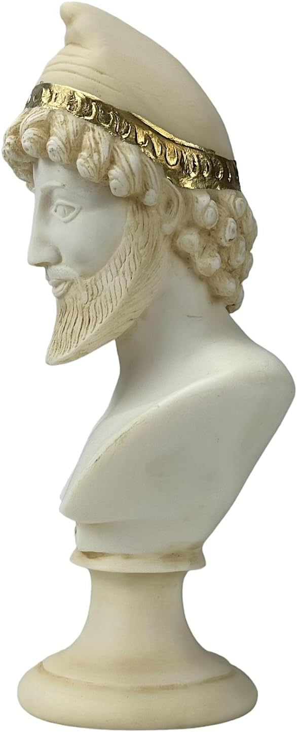 Odysseus Greek King of Ithaca Bust Trojan War Hero Cast Marble Statue Sculpture