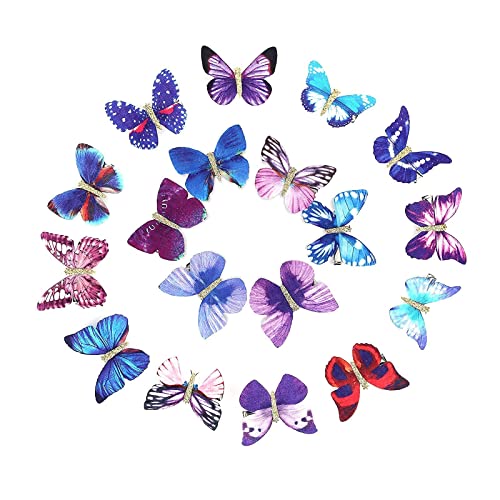 Molain 18 Pieces Butterfly Clips, 90s Hair Accessories For Women Glitter Barrettes Butterfly Clips For Hair Cute Hair Clips Kids Girls Snap Hair Clips Colorful Mini Hair Claw Clips
