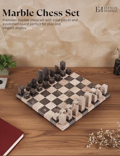 Modern Chess Set – Tablero y piezas de mármol artesanal miniatura 4