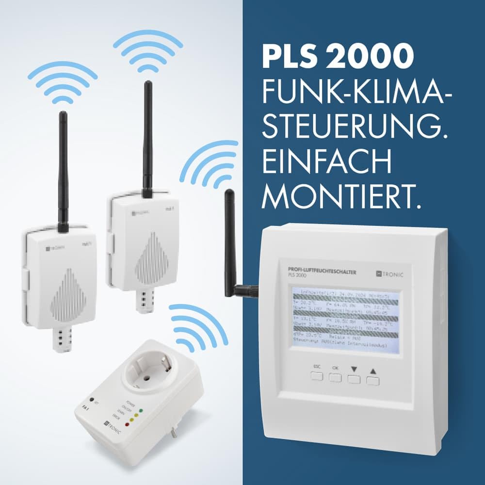 Profi-Luftfeuchteschalter PLS 2000 (Hygrostat, Feuchteregler, Kellerentfeuchtung, Feuchtigkeitssteuerung)