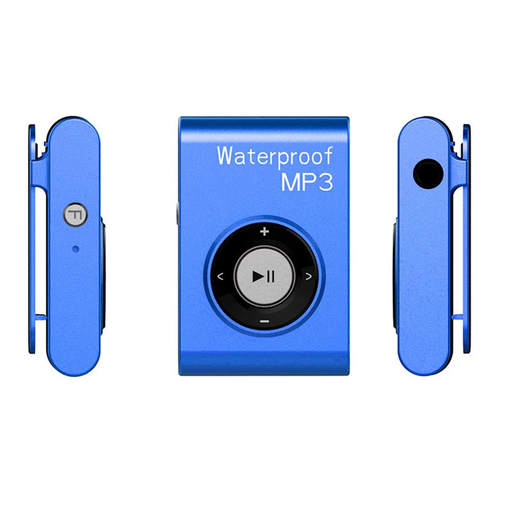 IPX8 Wodoodporny odtwarzacz MP3, wbudowany 8 GB, sport, pływanie, bieganie, nurkowanie, surfowanie, MP3, muzyka z radiem FM i funkcją tasowania, słuchawki Hi-Fi, niebieski