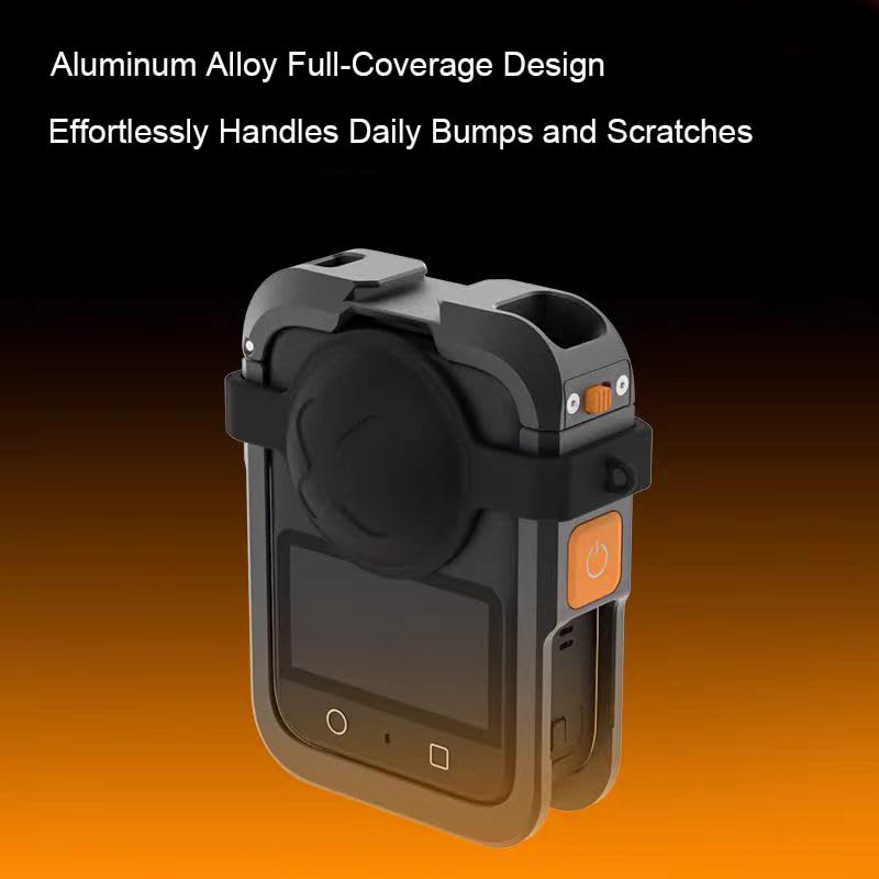 Aluminiowy futerał ochronny z klatką dla królika do kamery sportowej DJI Osmo 360, ramka ochronna 360° z osłoną obiektywu, wielofunkcyjny uchwyt na adapter rozszerzeń do akcesoriów (szary)