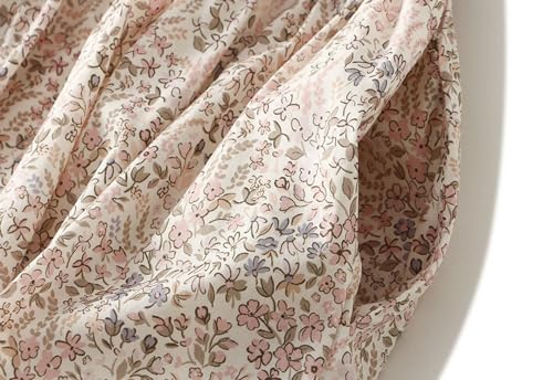 Womens Floral Printing Skirt Elastic High Waist A-Line Skirts Casual Pleated Midi Skirt for Beach Vacation Prom Party4