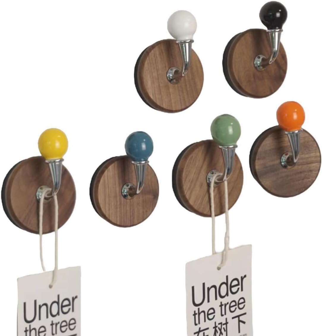 6 Pcs Colorful Magnetic Hooks Heavy Duty Magnet Hook Strong Neodymium Magnetic Coat Hooks Magnetic Hanger for Refrigerator, Metal Door, Locker for Hanging Towel, Coat, Bag, Umbrella (C)