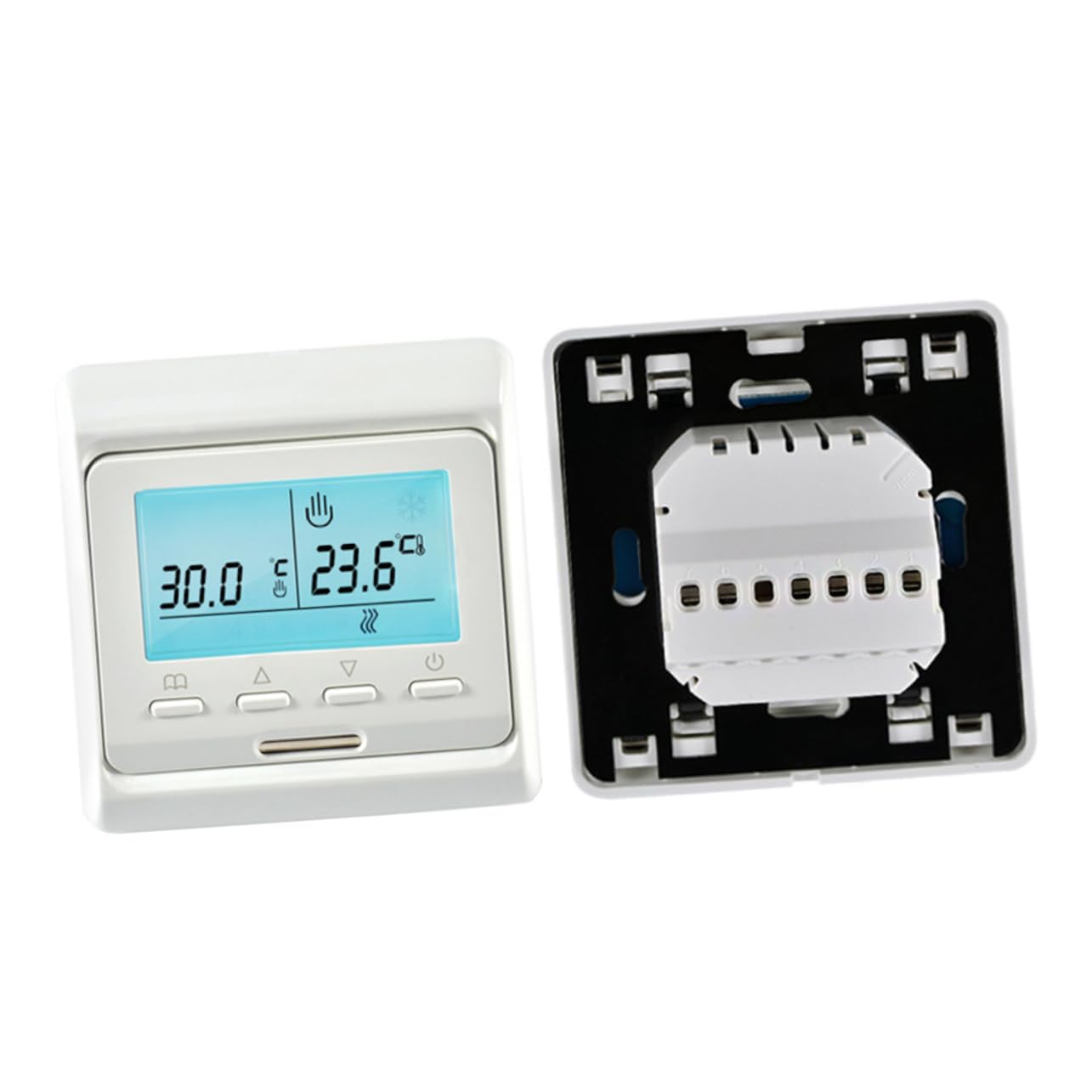 POPETPOP 2pezzi Termostato Elettrico Programmabile Lcd Per Riscaldamento Pavimento Controllo Digitale Per Ambienti Residenziali e Commerciali Vh