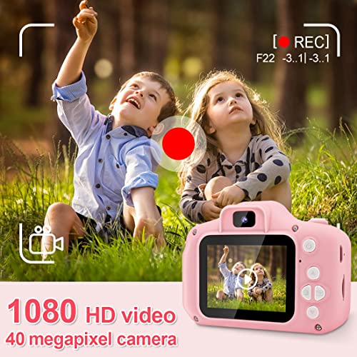 Yue3000 Upgrade Kids Camera,Gifts For Boys And Girls Of Age 3-9, 1080P Hd Digital Video Cameras For Toddler, 20M High -Definition Digital Camera, Suitable For Portable Toys With 32Gb Sd Card-Pink #TOP2