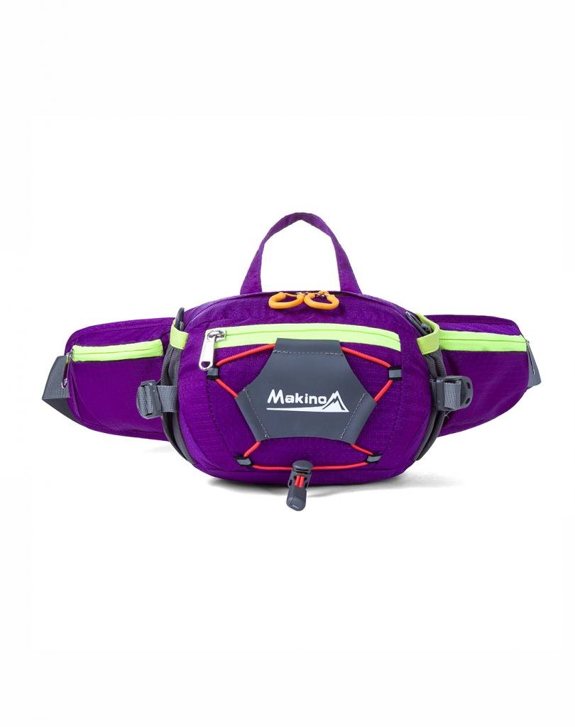 Makino uomo/donna multifunzionale impermeabile marsupio con porta bottiglia per campeggio, ciclismo, viaggi 5541, Uomo donna, Violet