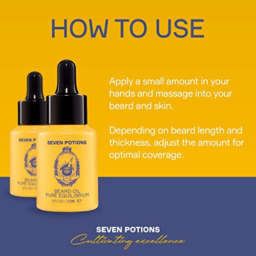 Seven Potions Premium Beard Oil for Men — Jojoba Oil Beard Softener to Nourish Skin, Hair, and Stop Beard Itch — All-Natural, Vegan, Cruelty Free — Unscented (30ml) - Image 4