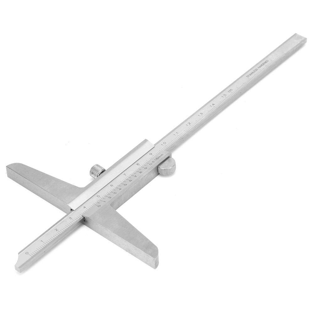 Calibre Vernier Profondeur, jauge Vernier Profondeur en acier inoxydable pour différents types de processus de machines(0-150mm)