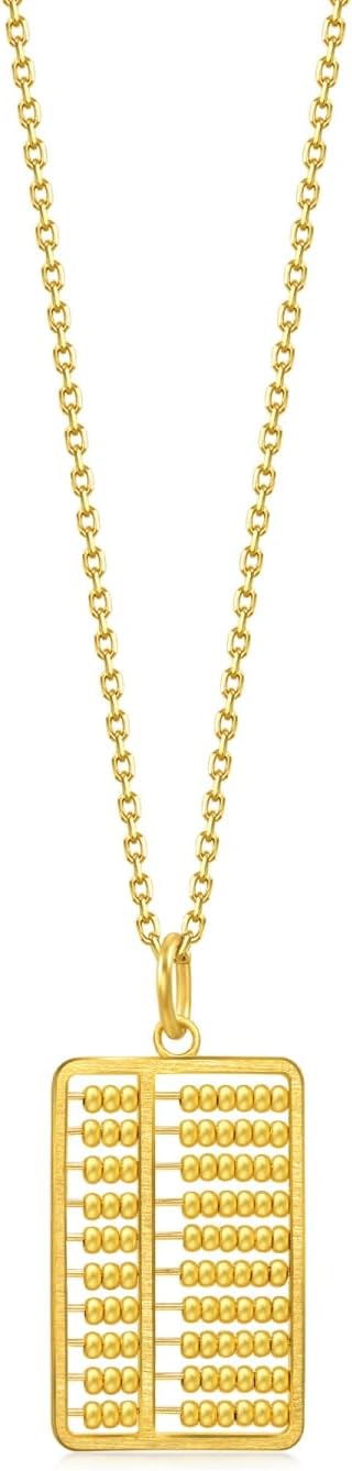 CHOW SANG SANG 999.9 24K Gold Chinese Gifting Collection Price-by-Weight 9.35g Gold Clever Intelligent, Abacus Pendant for Women, Men and Unisex 94913P | [Not Include the Necklace]
