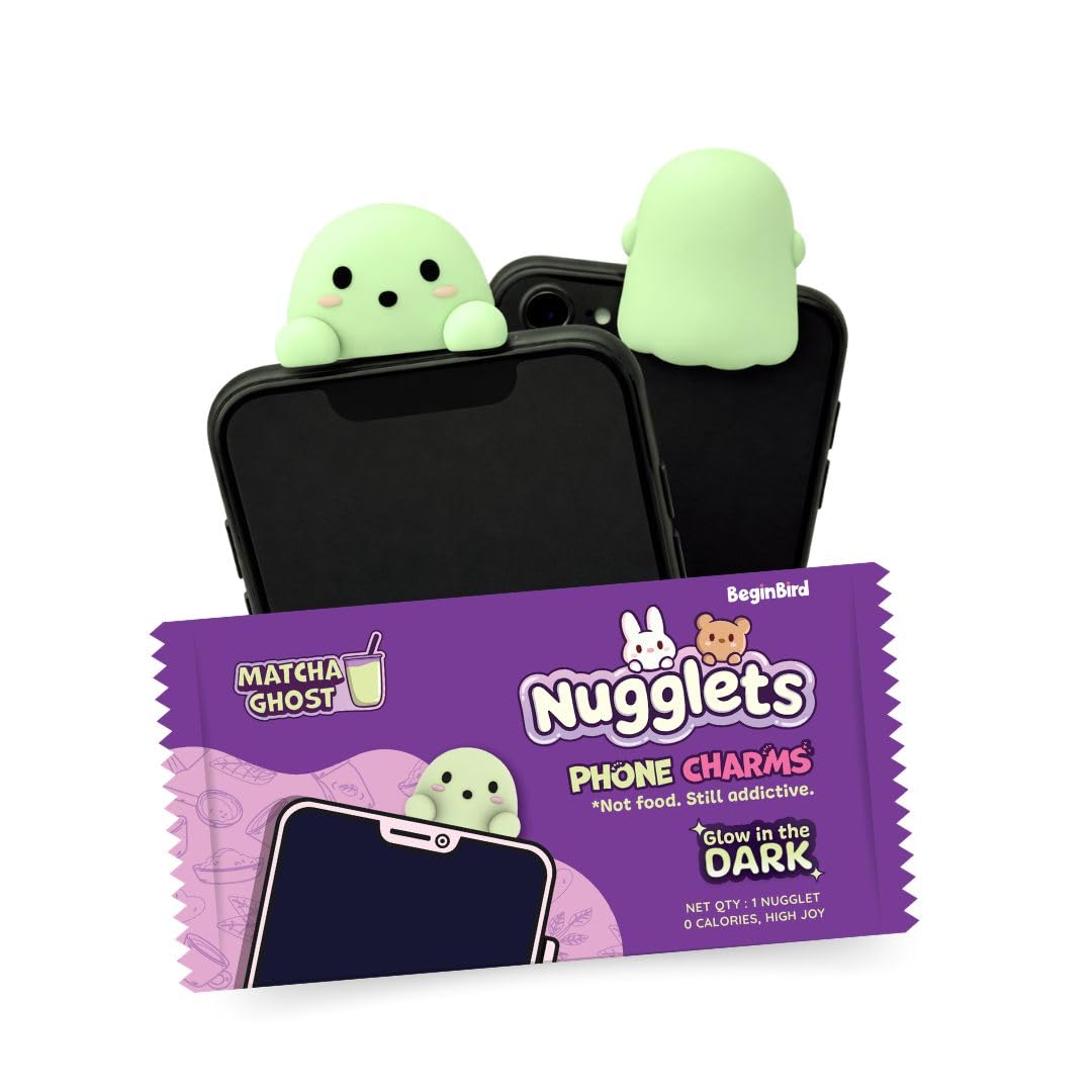 BeginBird Nugglets Matcha Ghost Cute Phone Charm, Kawaii Case Border Sticker Peeker, Mini 3D Screen Edge Charm for Computer Monitor, Laptop, Tablet & Mobile, Unique Aesthetic Tech Gift for All Ages-image-19