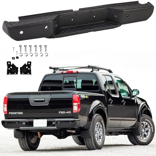 Rear Bumper Assembly Black Compatible with 2013-2021 Nissan Frontier w/Park Sensor Holes Steel+Plastic, NI1103126