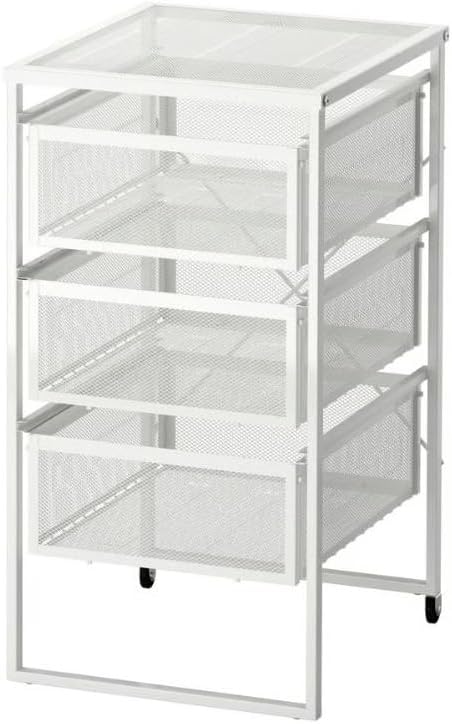 Polyester, steel Drawer Unit, White, 30 X 34 X 56 Cm, Rectangular, 3.93 X 5.9 X 1.96 Inches
