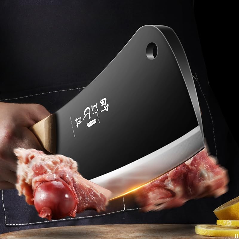 Meat Cleaver, 8.46 Inch Heavy Duty Bone Chopper 5mm Blade Thickness, High Hardness Knives,Vegetable Knife，Kitchen Knife