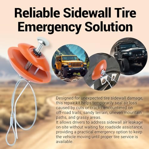 Rlcvecv 3 Pcs Sidewall Tire Repair Kit, Tire Puncture Repair Kit Portable Sidewall Emergency Repairs Tool Compatible with ATV UTV SXS Lawnmower Tractor RZR Talon KRX — view 4