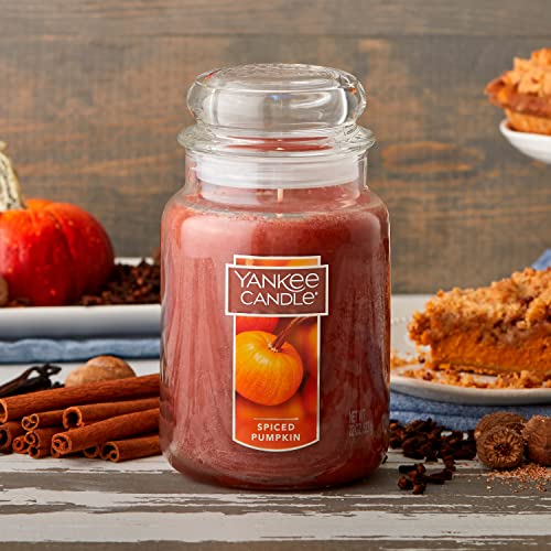 Yankee Candle Spiced Pumpkin Scented, Classic 22Oz Large Jar Single Wick Candle, Over 110 Hours Of Burn Time #TOP2
