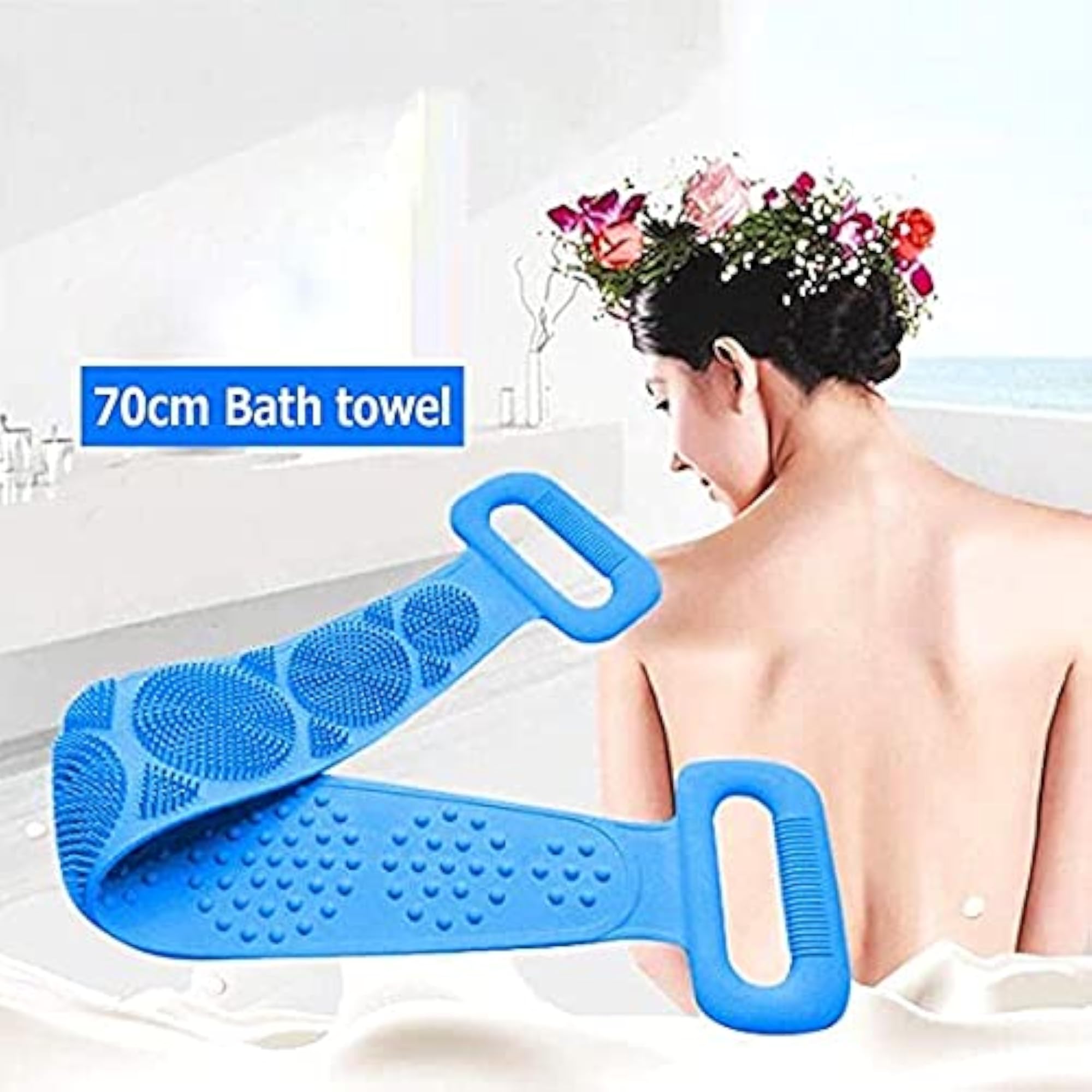 Silicone Bath Body Brush, Exfoliating Long Silicone Back Scrubber