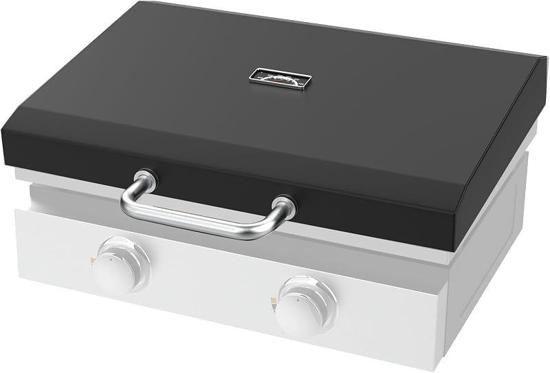 Hinged Lid for Blackstone 22" Table Top Griddle 1666 1813 1833 1842 2144 1891 2203 2304 2271 1935 2350 5011 Hard Cover Hood with Temperature Gauge for Pit Boss Camp Chef 22" Flat Top Griddle Grill
