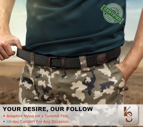 Image of KEMISANT Men's Golf Belt Nulti-pack, Braided Woven Stretch Belt for Gift Men Casual Jeans Sports Work 1 3 /8 inch