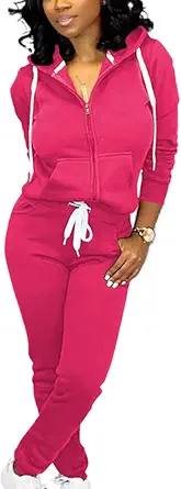 Mrskoala Two Piece Outfits for Women Tracksuit Sweat Suits Workout Jogging Sets Loungewear with Pocket