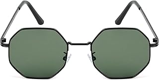 Joker & Witch Men Suga Octagon Round Black And Green Non-Polarized Sunglasses, Free Size Price In India