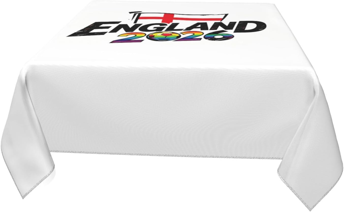 England Graphic Football Party Tablecloth, Soccer Cup 2026 Match Table Cover Soccer Fans Table Cloths,England Flag TableCover