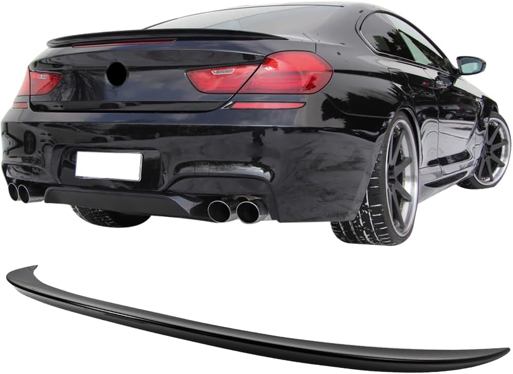 Pre-Painted Trunk Spoiler Compatible with 2012-2019 BMW 6 Series F13, M6 Style ABS Painted Black Sapphire Metallic #475 Rear Tail Lip Deck Boot Wing By IKON MOTORSPORTS, 2013 2014 2015 2016