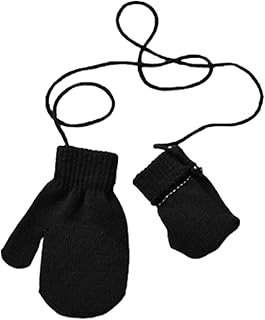 Jubepk Gants de ski pour enfants, moufles extensibles avec corde, gants doux et confortables, accessoires d'hiver pour gar...