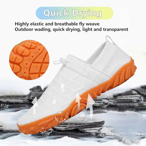 Image of Beach Water Shoes for Women Men Quick Dry Non-Slip Wide Toe Hike Barefoot Footwear for Beach Pool Aqua Swim Surf Walk