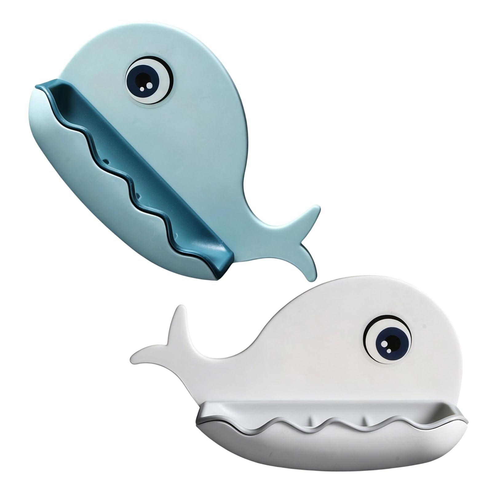Adhesive Whale Shape Soap Dishes for Bathroom Drillless Waterproof Wall Mount Storage Organizers with Drain Holes Bathroom Adhesive Shelf