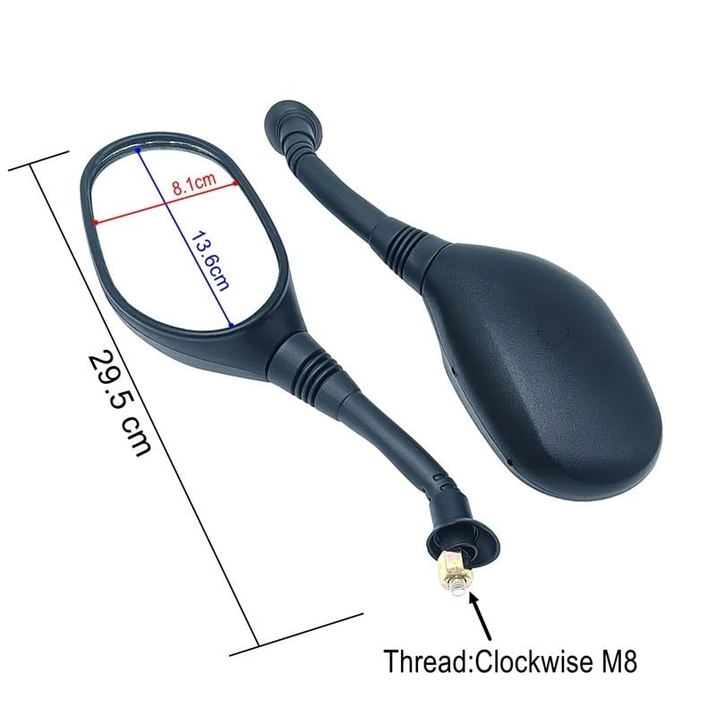 retroviseur guidon Pour Électrique Pour Vélo Pour VTT Moto Rétroviseur Pour Scooter Pour Cyclomoteur Latéral 2 Paires Ensemble M8 Universel Pour Accessoires
