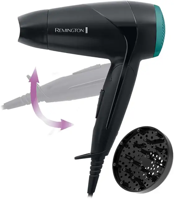 Secador de Pelo Compacto Plegable Remington D1500 - Viaje y Gimnasio