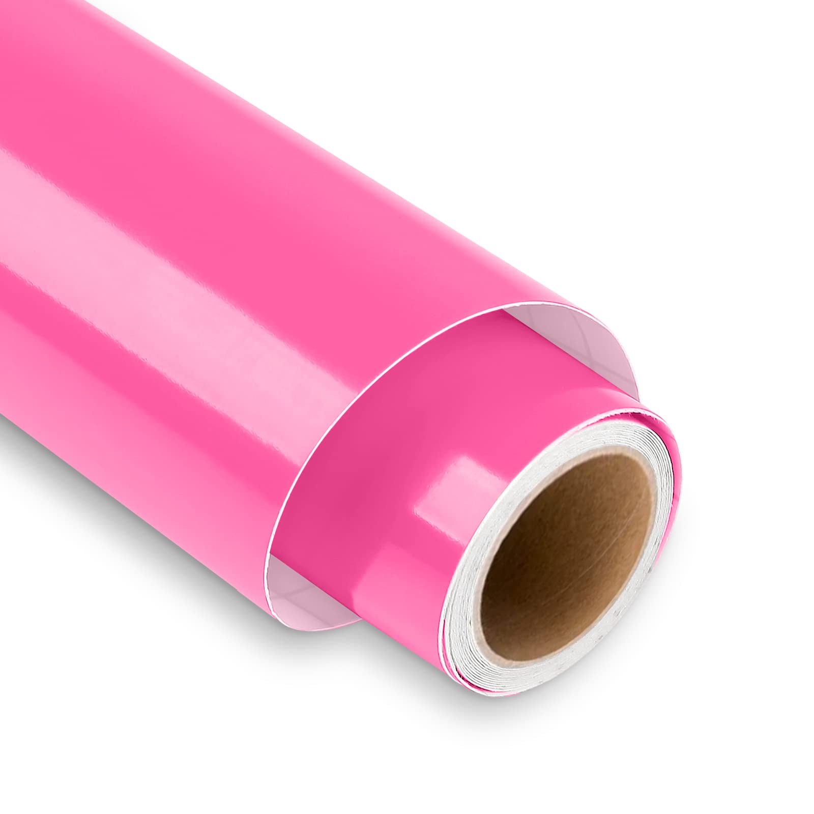 Fluorescent Pink Permanent Vinyl for Cricut - 12" x 5FT Neon Pink Cricut Vinyl Roll, Outdoor Self Adhesive Vinyl Roll for Decor Sticker, Party Decoration, Car Decal