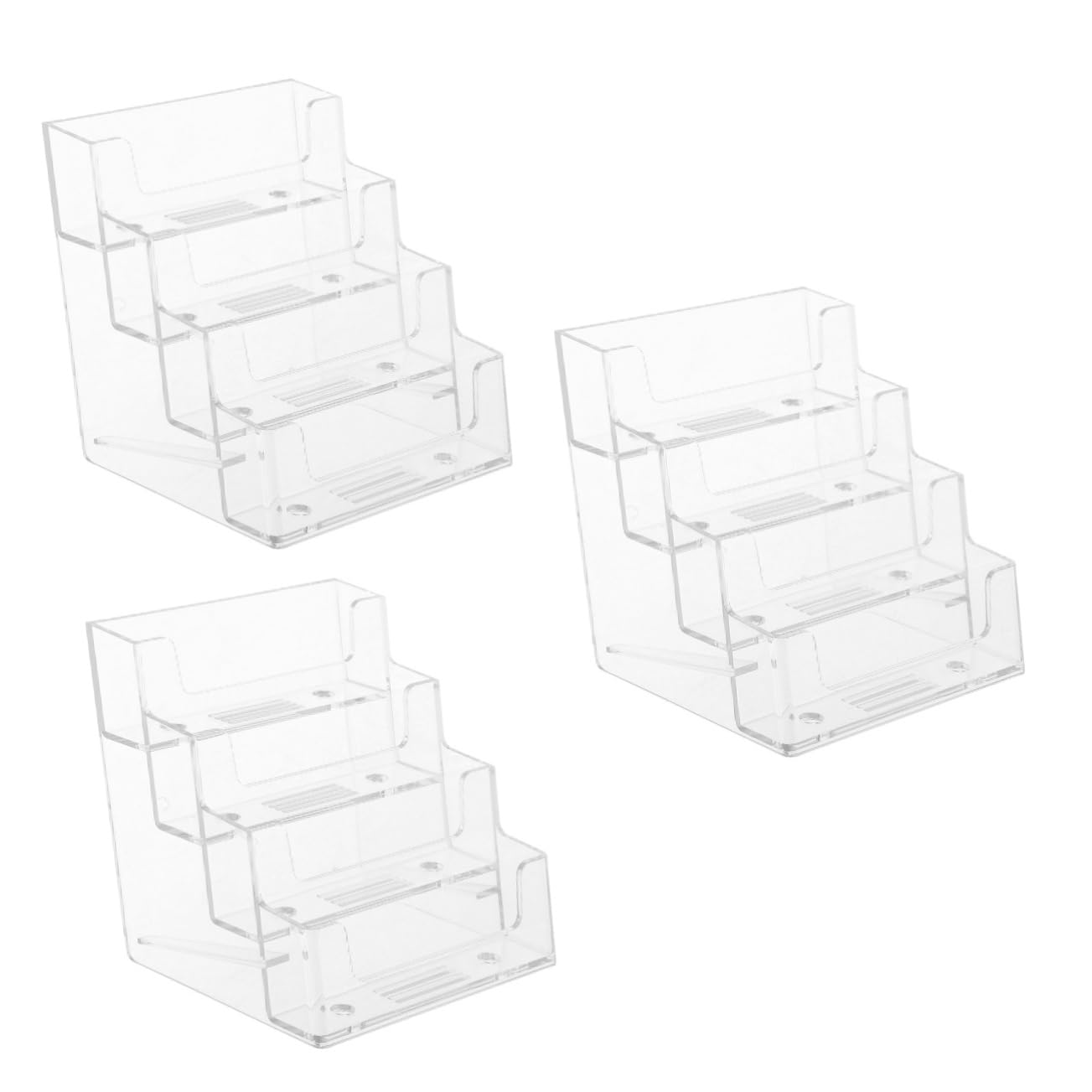 SHINEOFI 3pezzi Scatola Porta Biglietti Da Visita Trasparente Organizer Per Biglietti Da Visita Supporto Stabile e Robusto Per Ufficio e Casa Design Elegante e Funzionale Accessorio