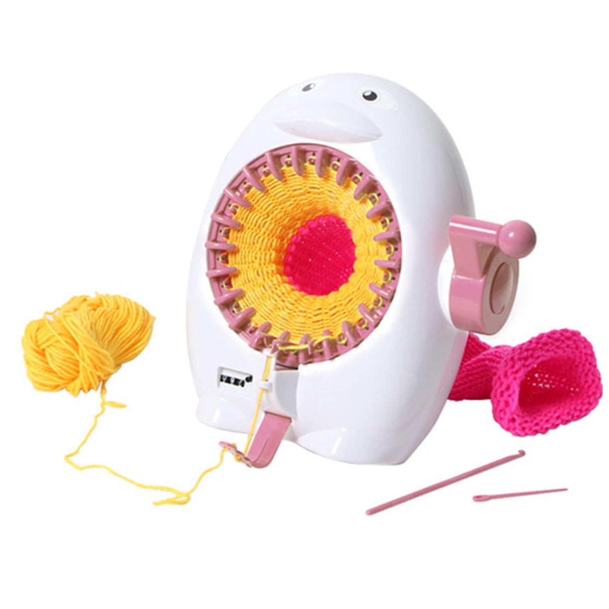 ARTIBETTER Wool Knitting Machine Toy DIY Penguin Loom Plastic Weaving Tool Educational Toy for Boys and Girls Compact and Easy to Carry